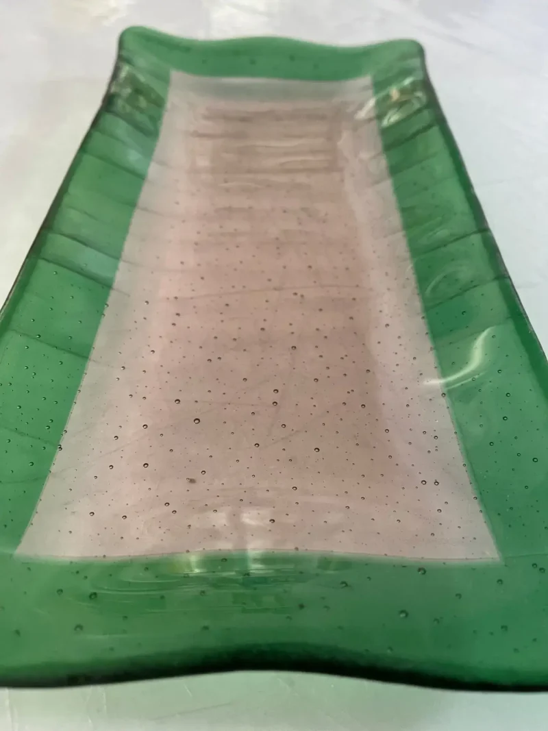 Green and Clear Tray 12" x 7" - Image 2