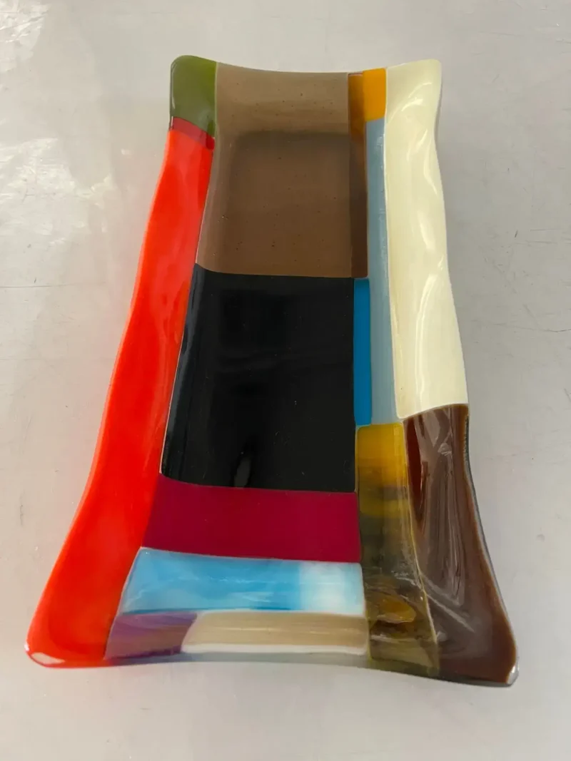 Multi-Colored Tray 12″ x 7″ - Fused Glass