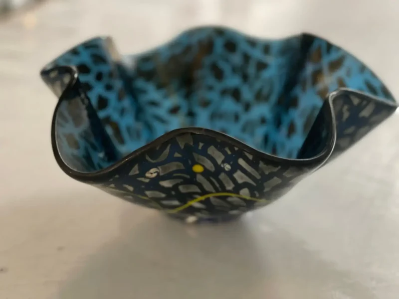Blue and Black Bowl 11" Circular Bowl x 5" - Image 2