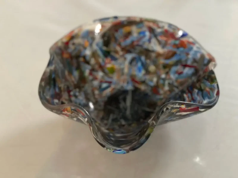 Multi-Color Bowl 9″ Circular Bowl x 4″ - Fused Glass