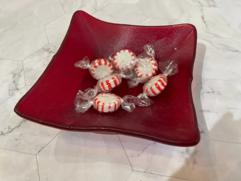 Iridescent Red Dish 5.5" Square - Image 3
