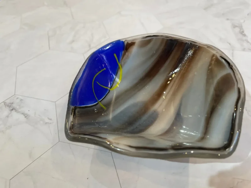 Small Bowl with brown and blue 5" x 5" - Image 2