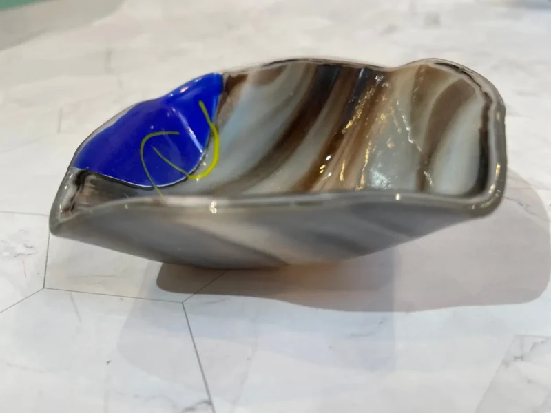 Small Bowl with brown and blue 5" x 5" - Image 3