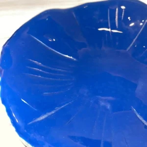 Blue Bowl with Pebble Base - Fused Glass