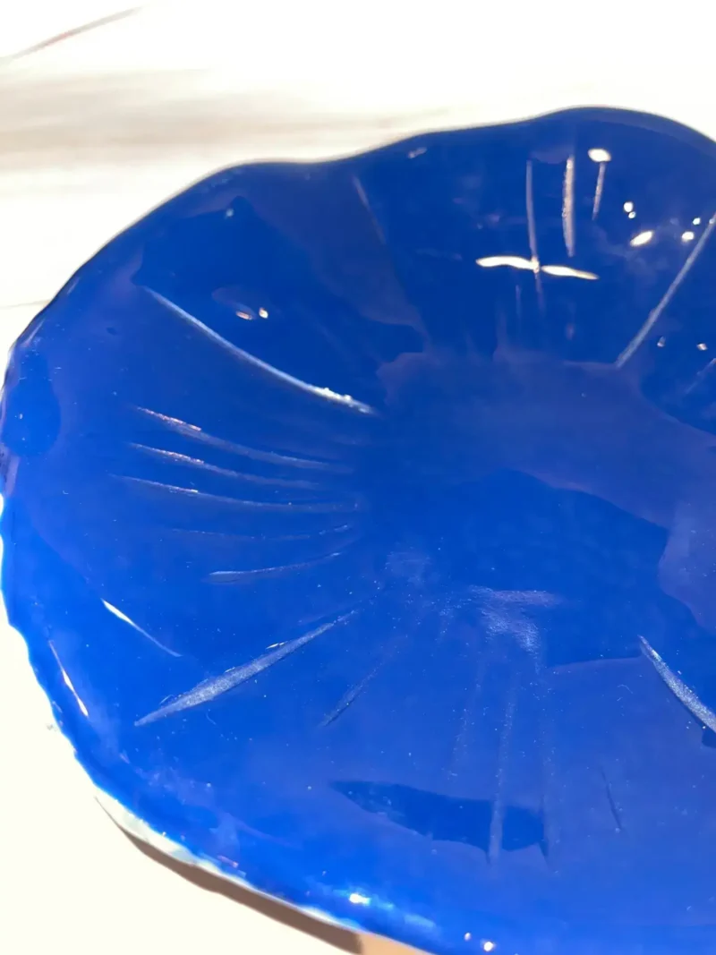 Blue Bowl with Pebble Base - Fused Glass