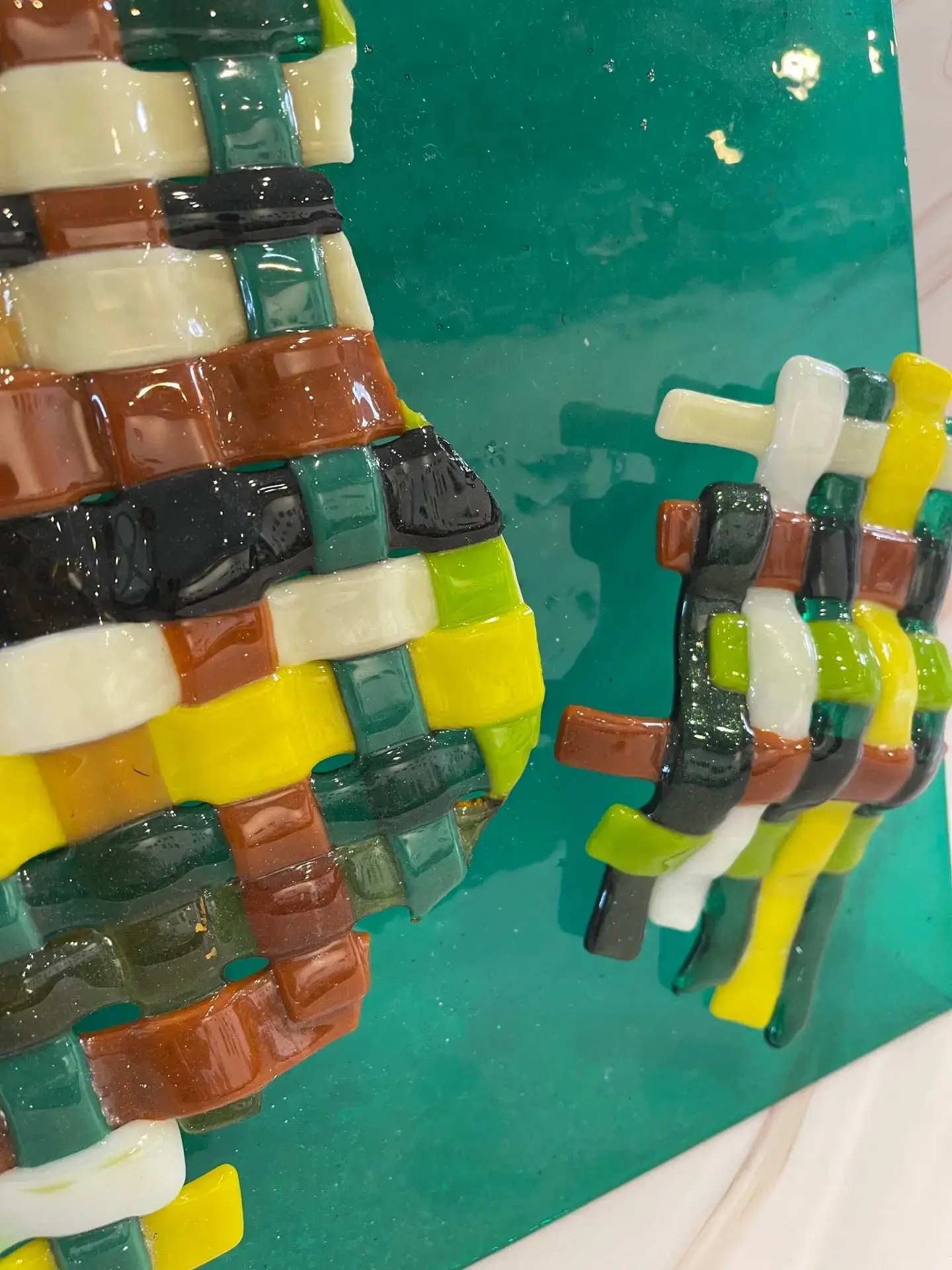 Fused Glass Weaving Art Piece - Image 2