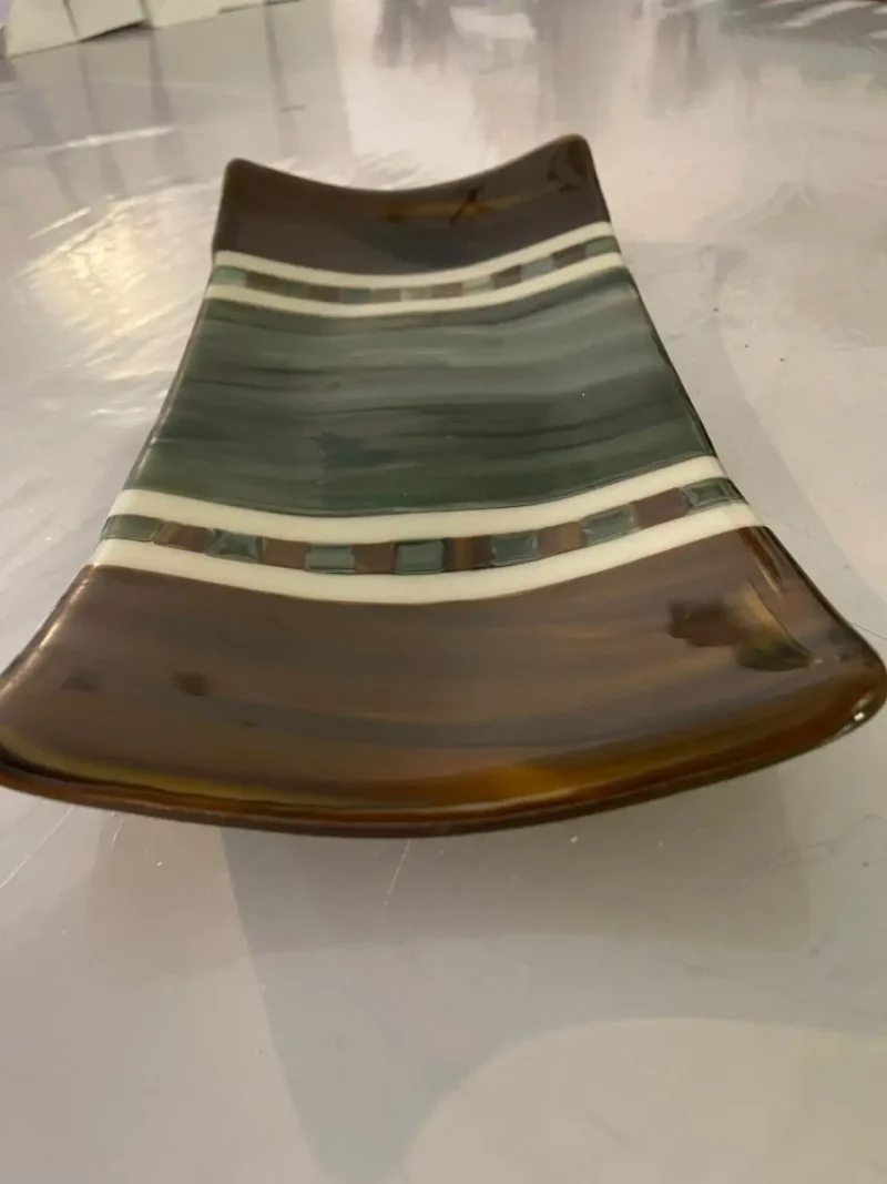 Brown and Green Tray 7" x 15" - Image 3