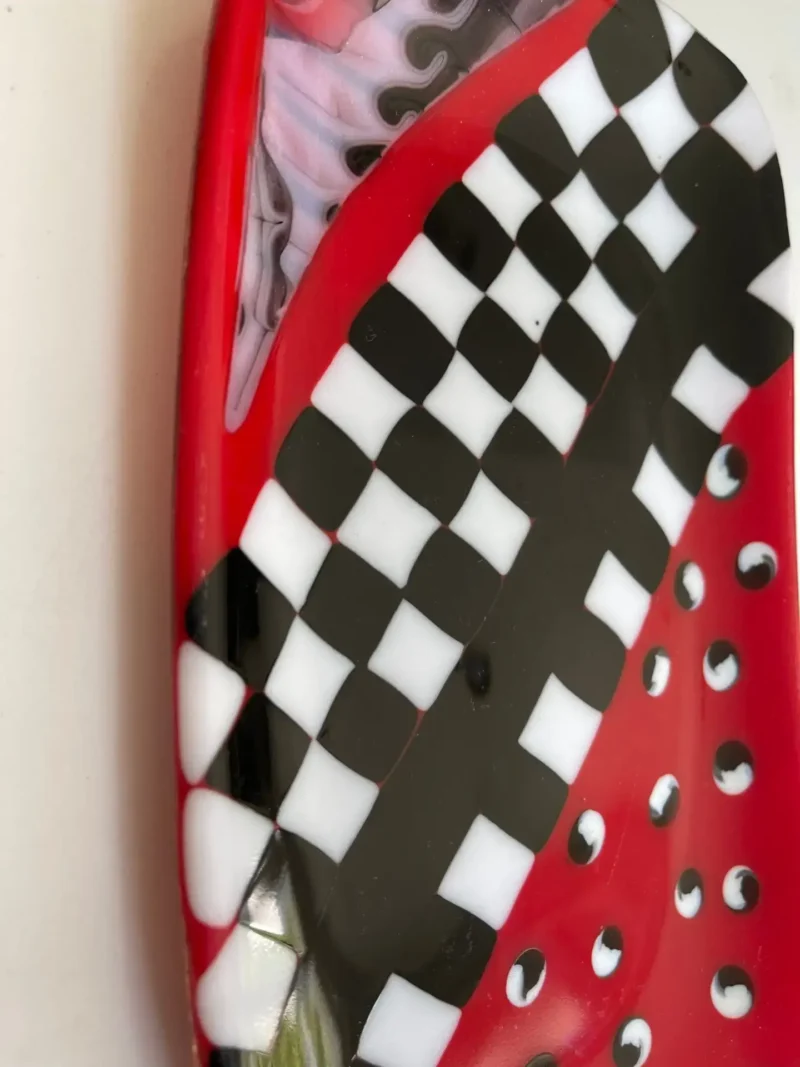 Black, White, and Red Checkerboard Tray 7" x 12" - Image 3