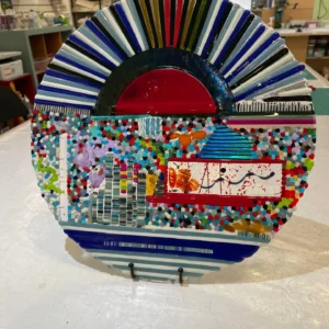 Sun Over the City - Fused Glass