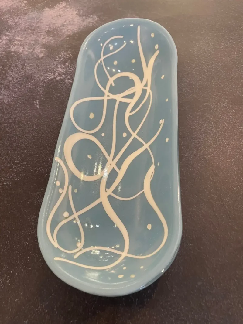 Ribbon Script - Fused Glass