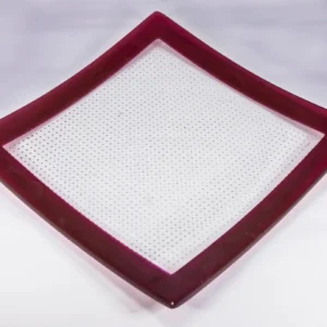 Cranberry Bubble Plate - Fused Glass
