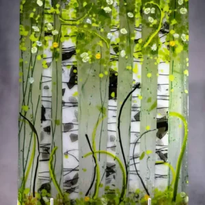 Summer Birch Canopy - Fused Glass