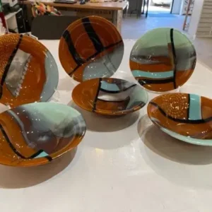 Earthline Bowl Set - Fused Glass