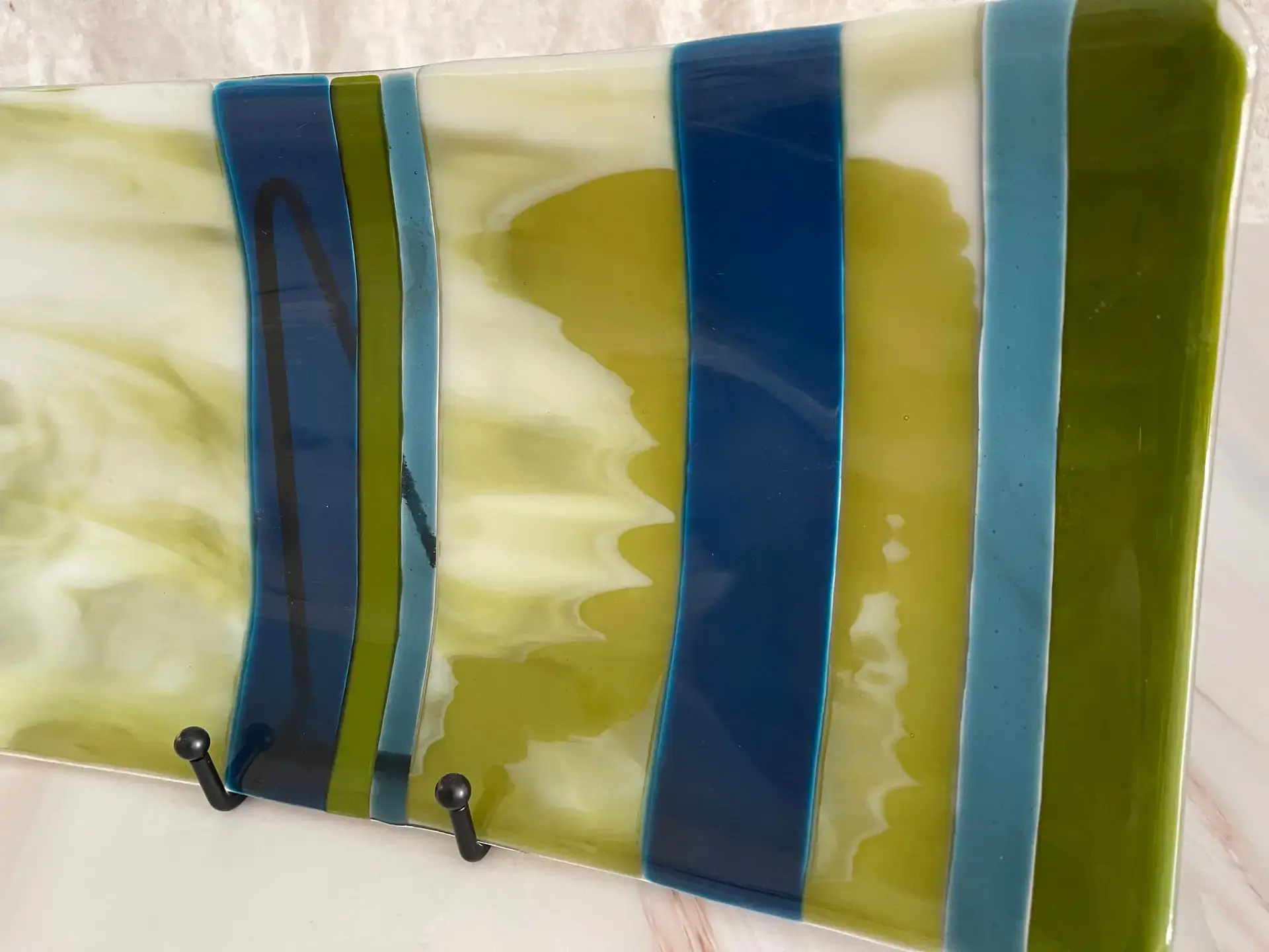 Alternate view of Olive Grove fused glass platter