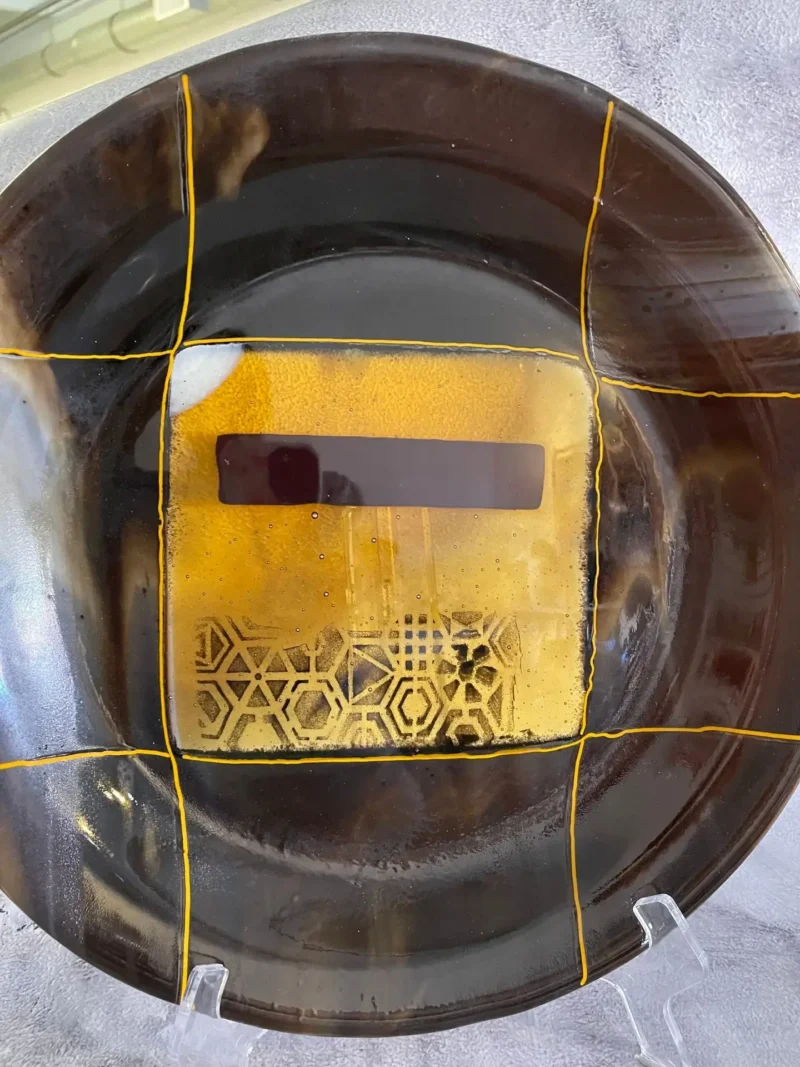 Gilded Grid - Fused Glass