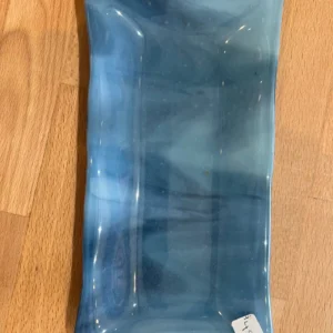 Medium Marbled Blue Tray - Fused Glass