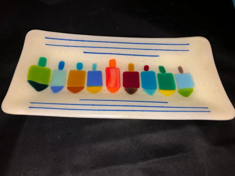 Dreidel Dish - Fused Glass
