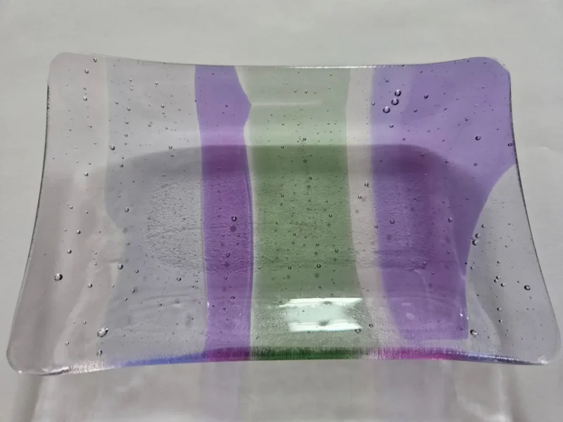 Soft Hues Striped Glass Dish - Image 2