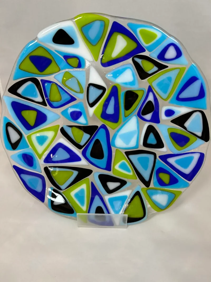 Triangle Harmony Plate - Fused Glass