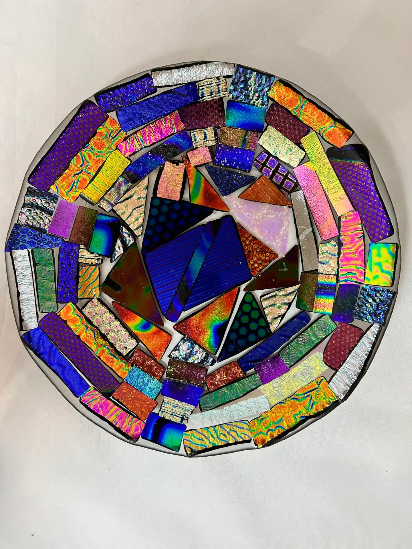 Colorful Dichroic Glass Plate - Fused Glass