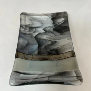 Smoke Cascade Dish - Fused Glass