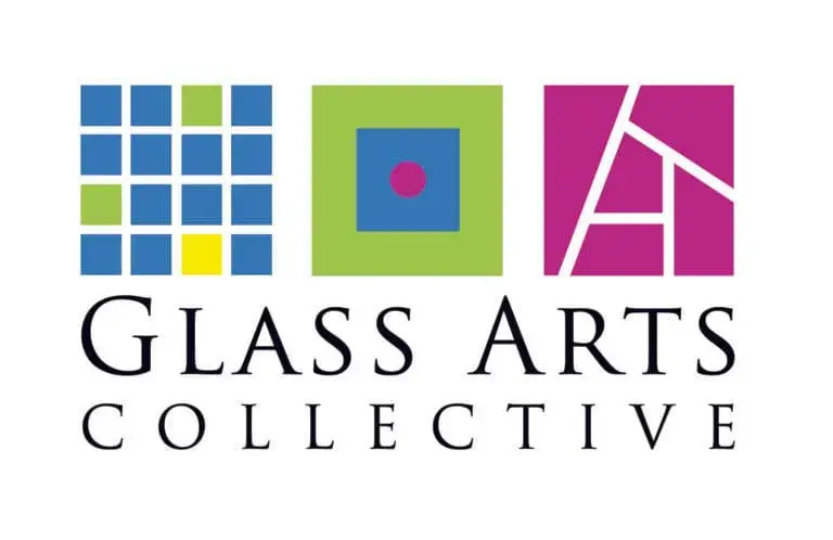 Sure, heres a concise description focused solely on the logo itself: The Logo of Glass Arts Collective features three abstract geometric designs above the text.