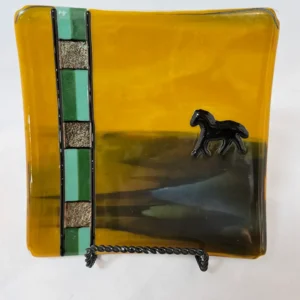 Lone Mustang - Fused Glass