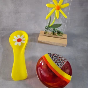 Daisy Days Set - Fused Glass
