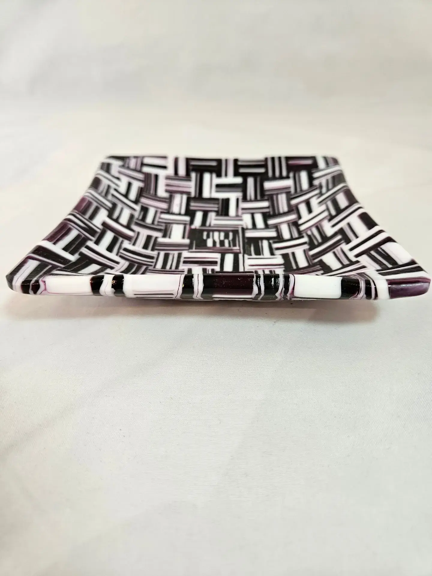 Woven Illusions fused glass artwork