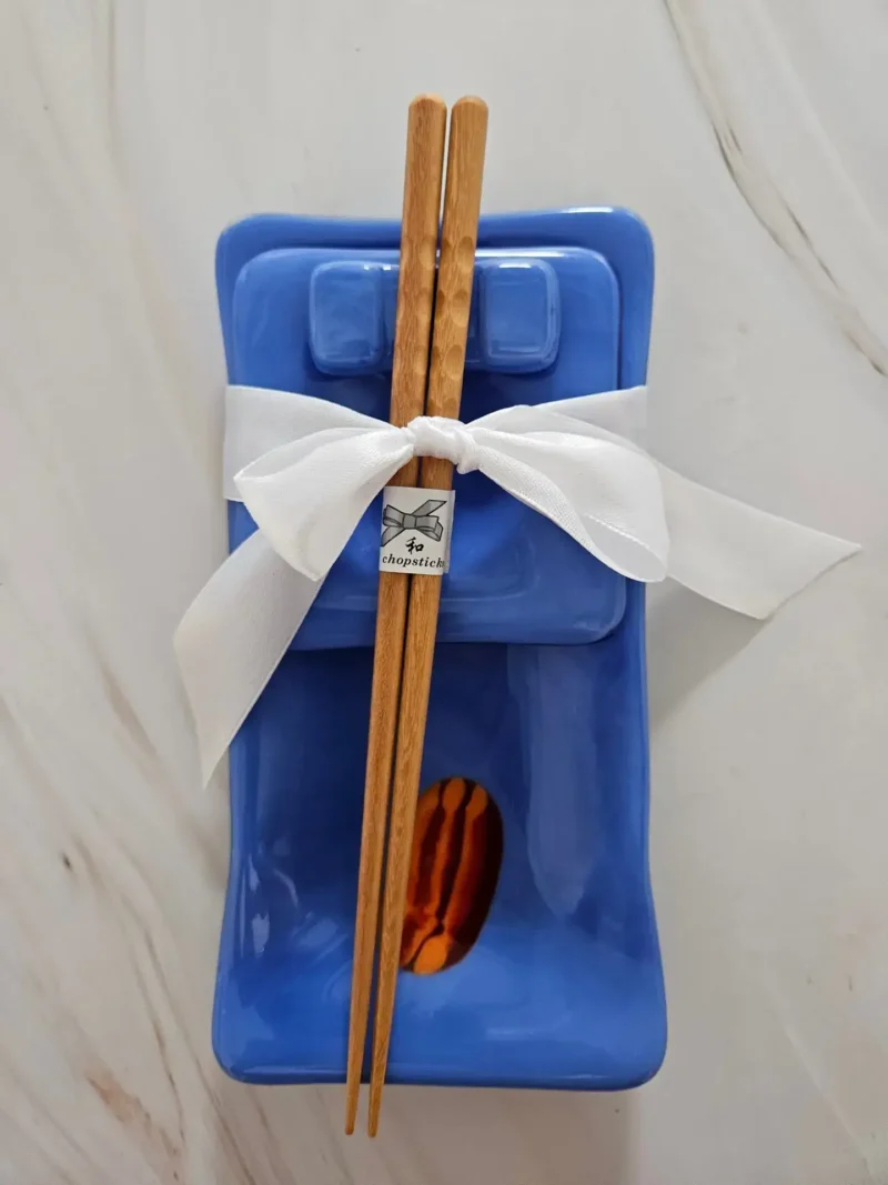 Cornflower Blue Sushi Set - Fused Glass