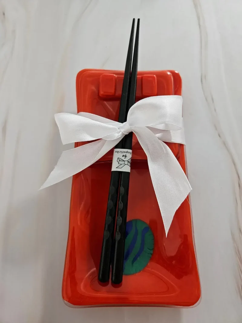 Cherry Red Sushi Set - Fused Glass