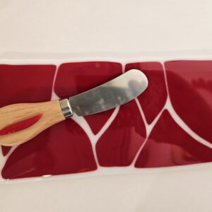 Ruby Shard Cheese Board - Fused Glass