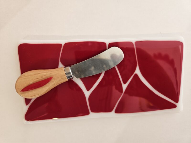 Ruby Shard Cheese Board - Fused Glass