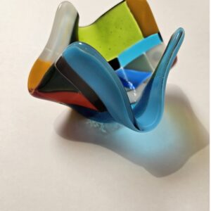 Color Dance Votive Candle Holder - Fused Glass
