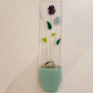 Blooming Trio Plant Stake - Fused Glass