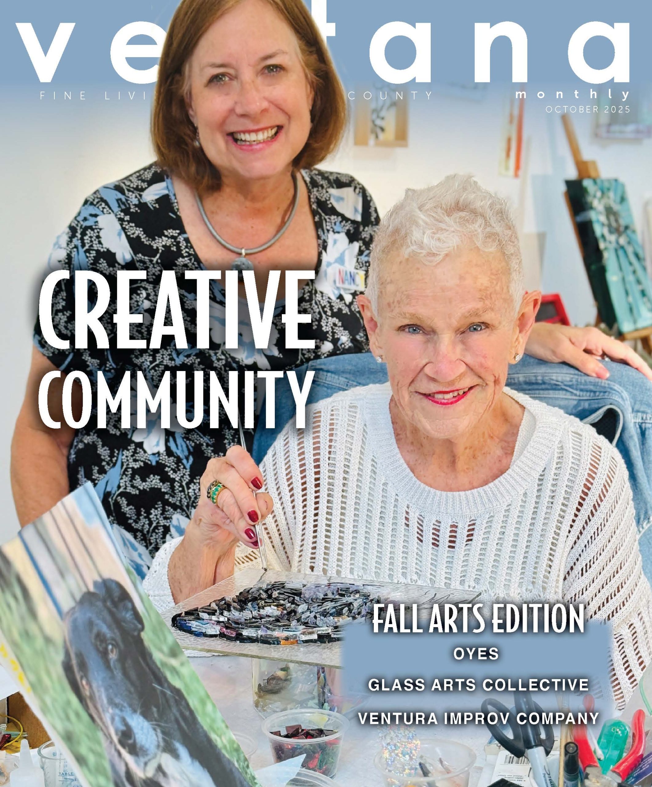 Vantana Monthly Cover Page 2 Ladies - Nancy Dillingham Marks and Barbara (BJ) Fitzgerald working with fused glass
