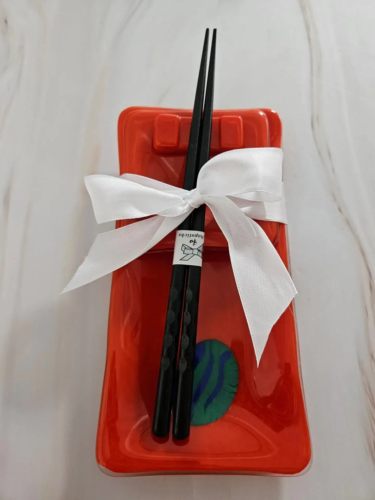 Cherry Red Glass Sushi Set - Fused Glass