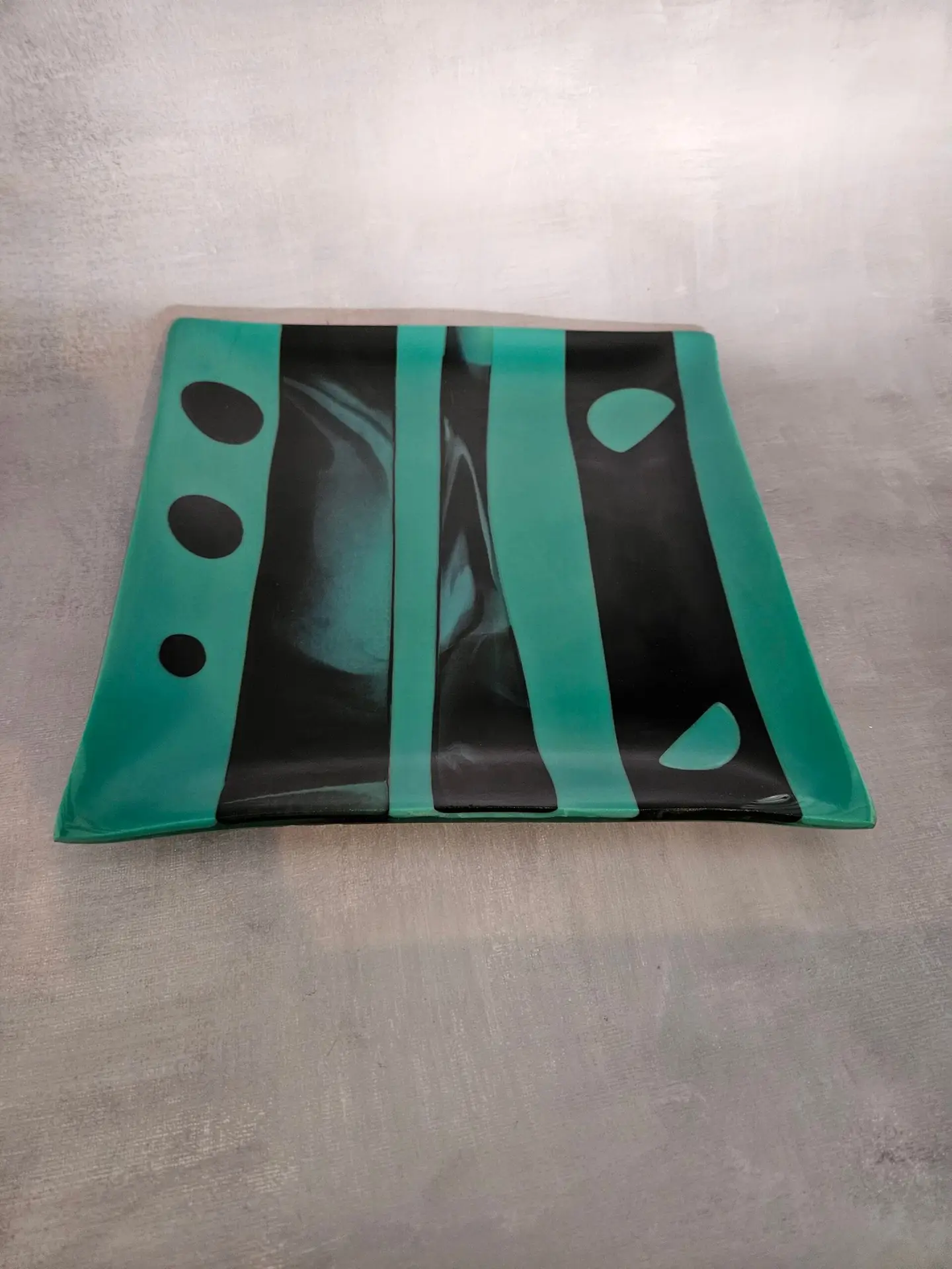 Offset Balance Fused Glass Plate - Image 3
