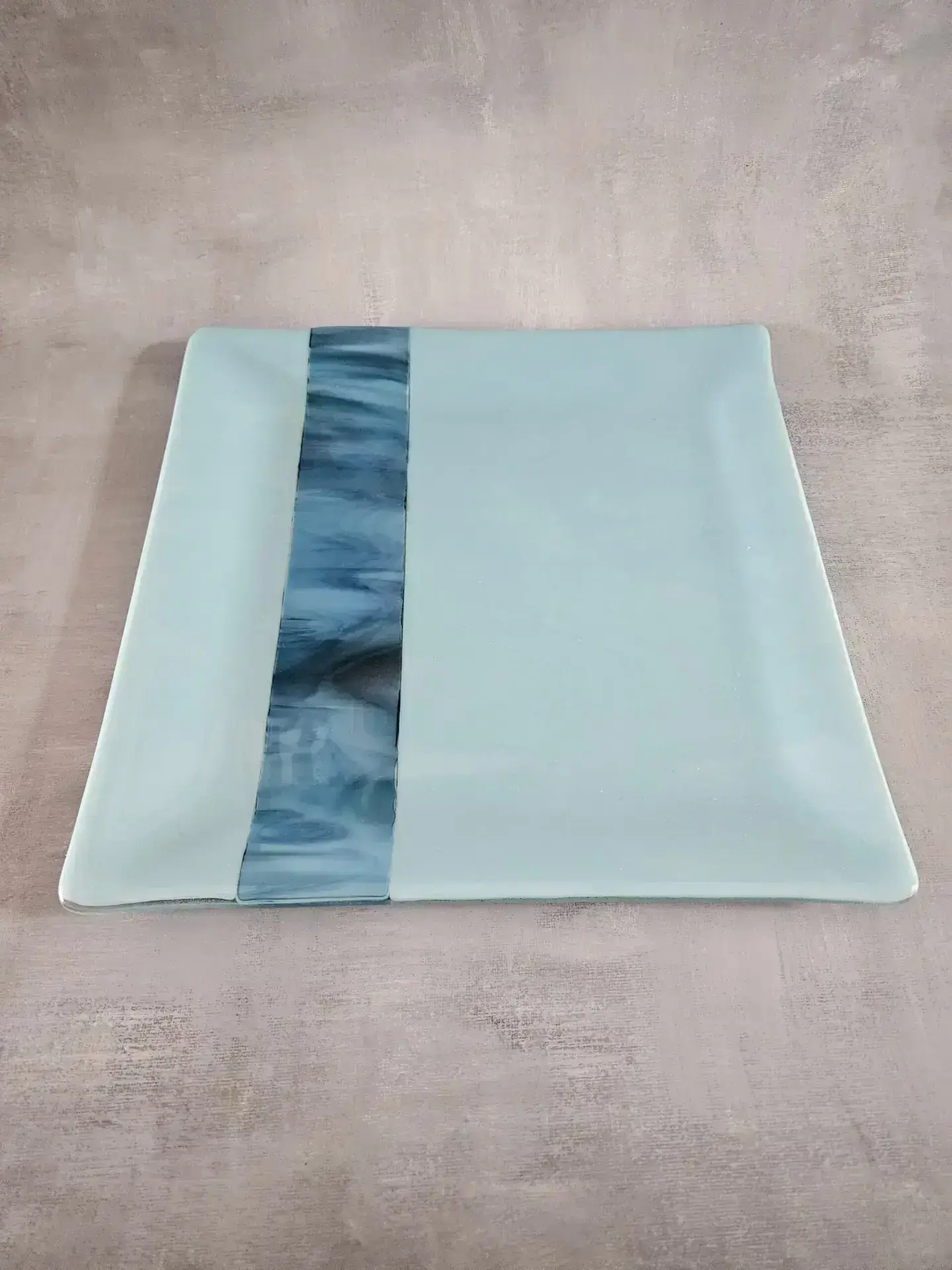 Stillwater Line Fused Glass Plate - Fused Glass