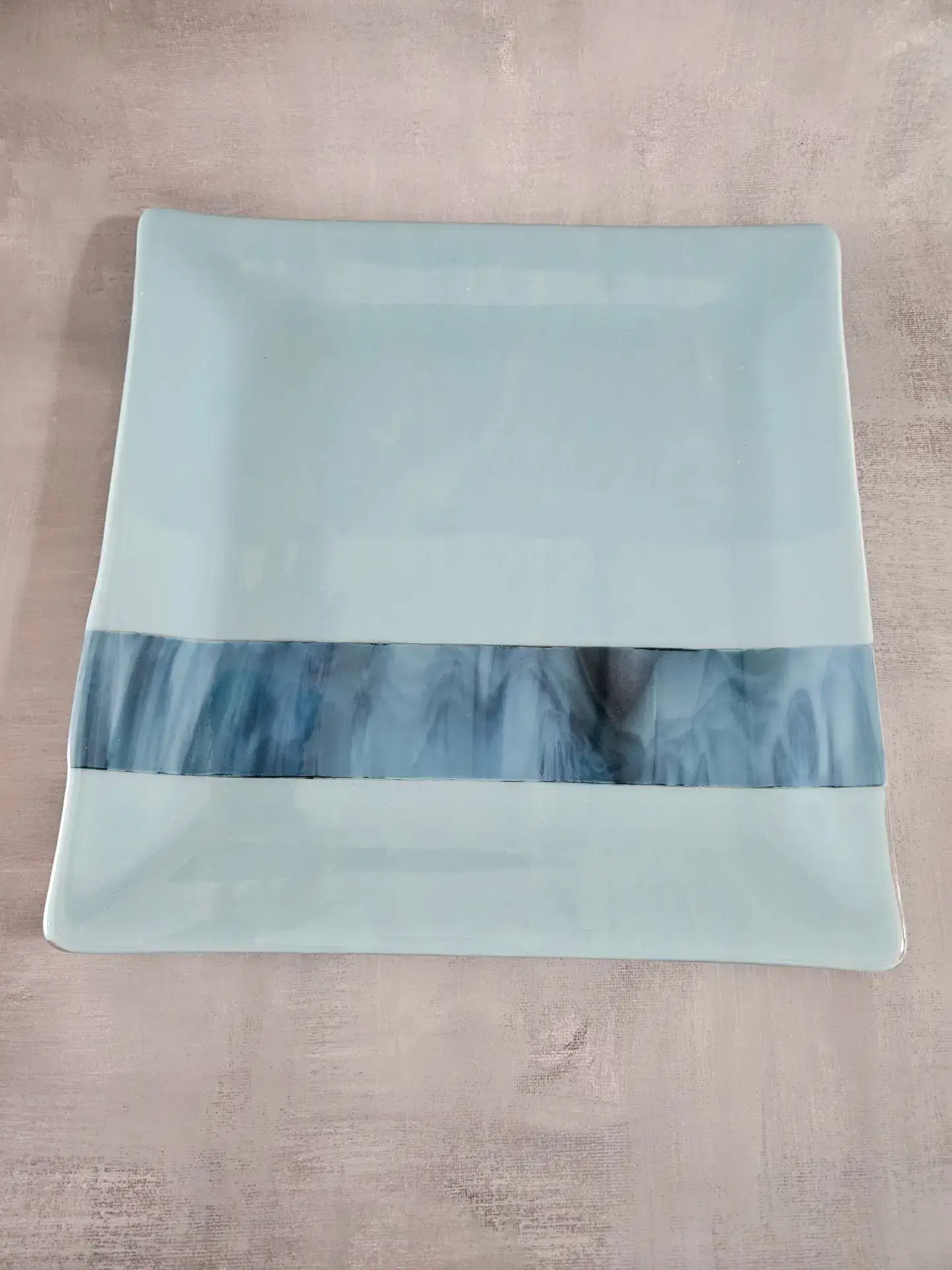 Stillwater Line Fused Glass Plate - Image 3