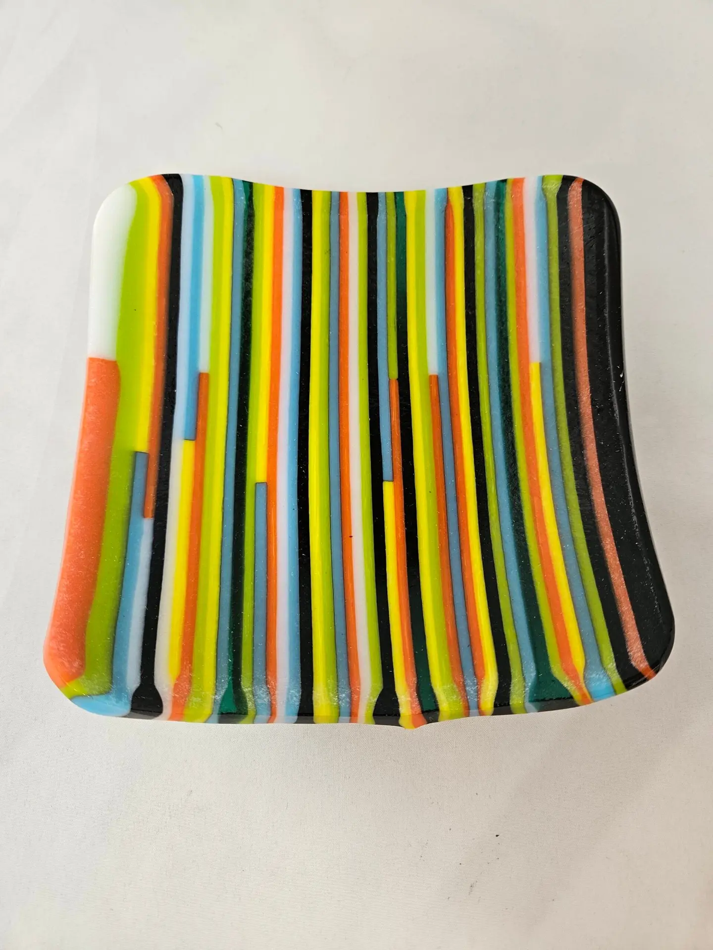 Metro Pulse Fused Glass Plate - Fused Glass