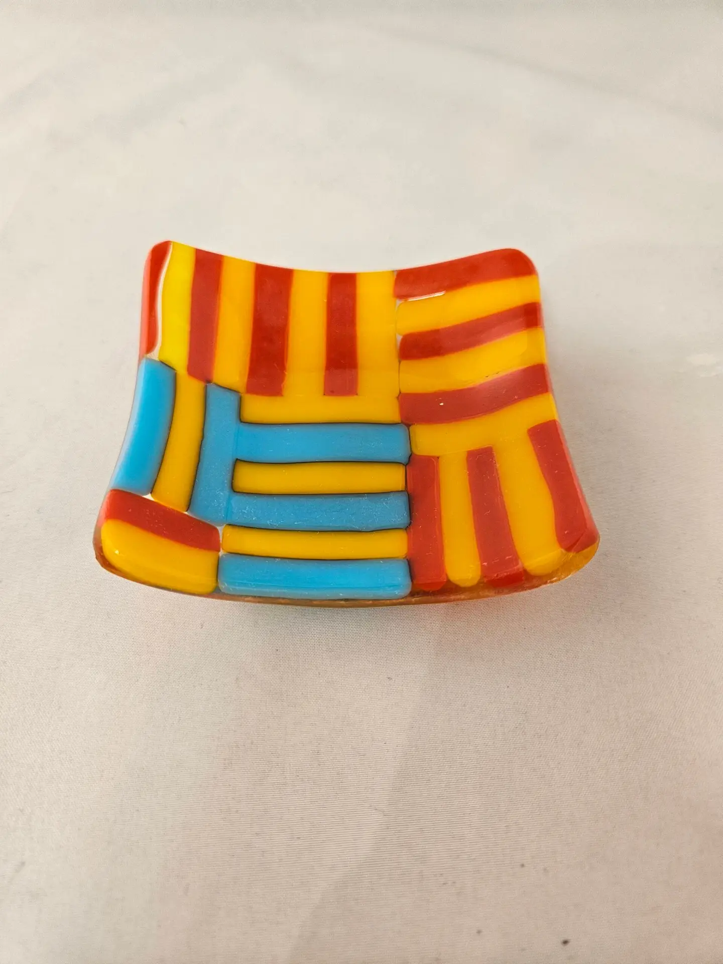 Sun Carnival Small Glass Dish - Fused Glass