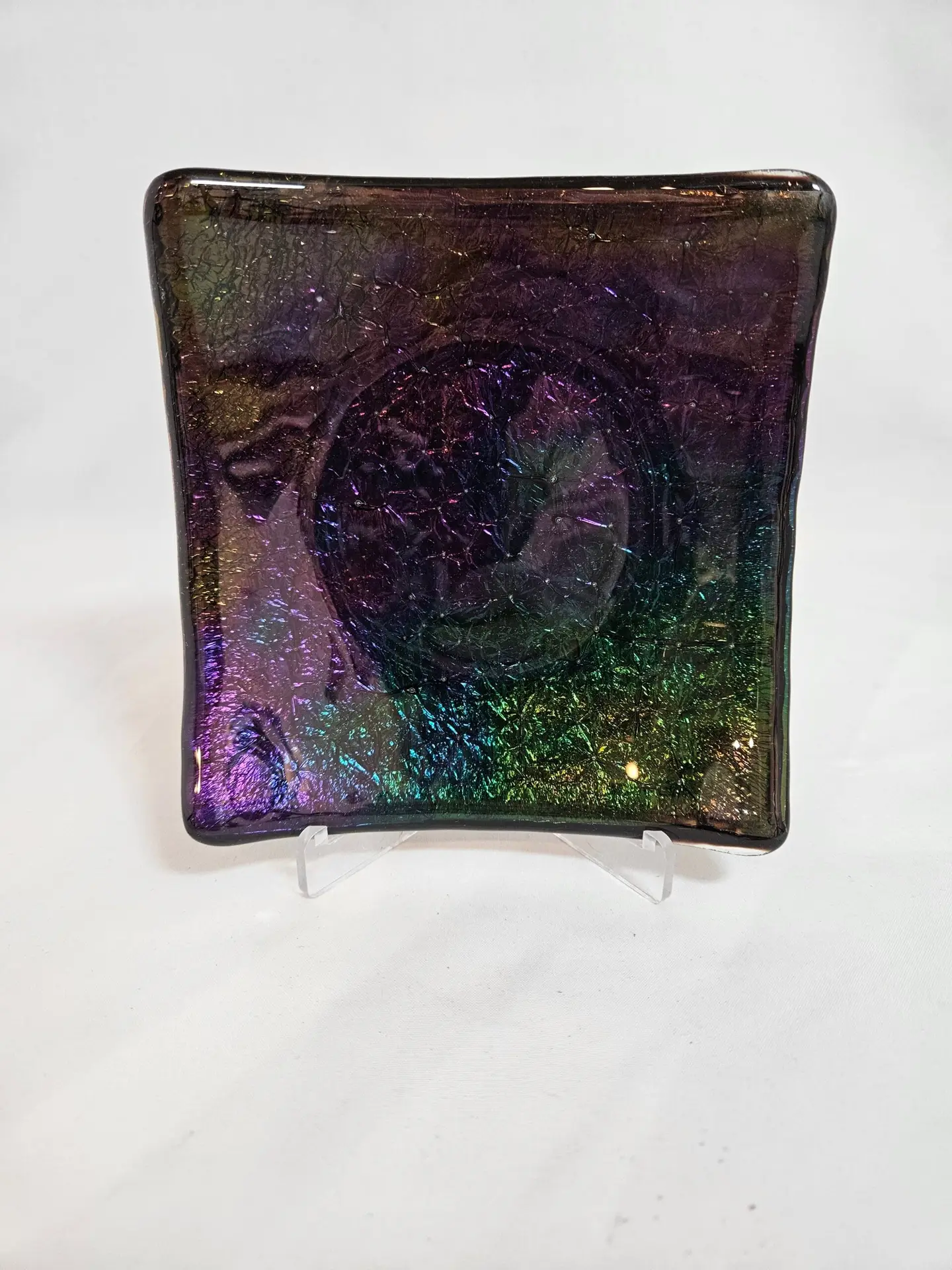 Iridescent Nebula Glass Dish - Fused Glass