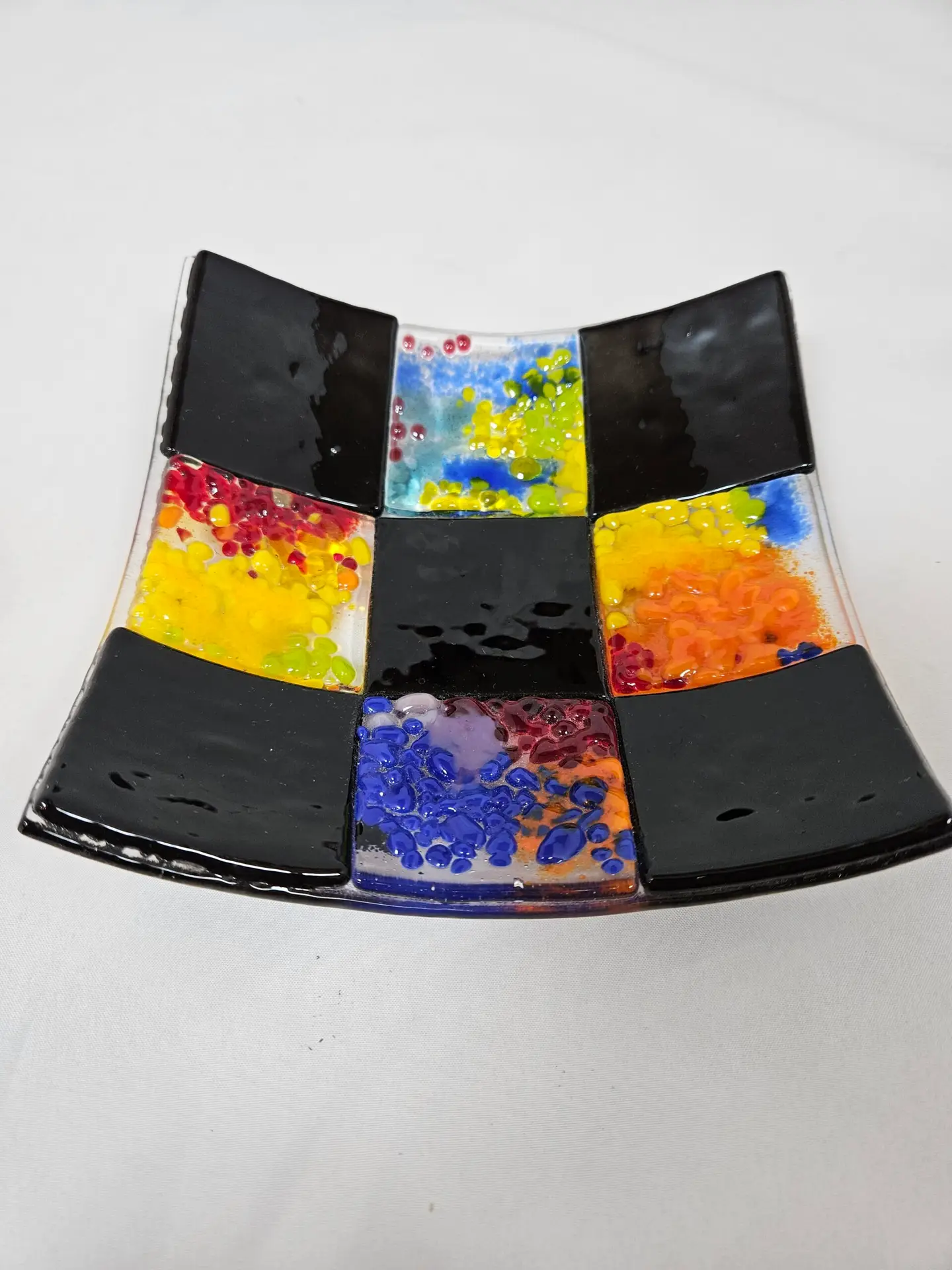 Patchwork in Black - Fused Glass