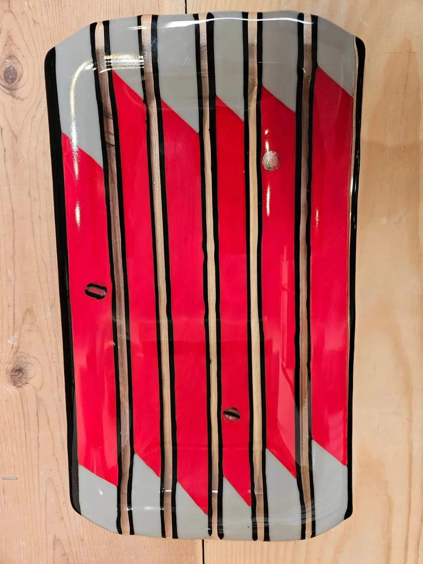 Bold Streaks Fused Glass Tray - Fused Glass
