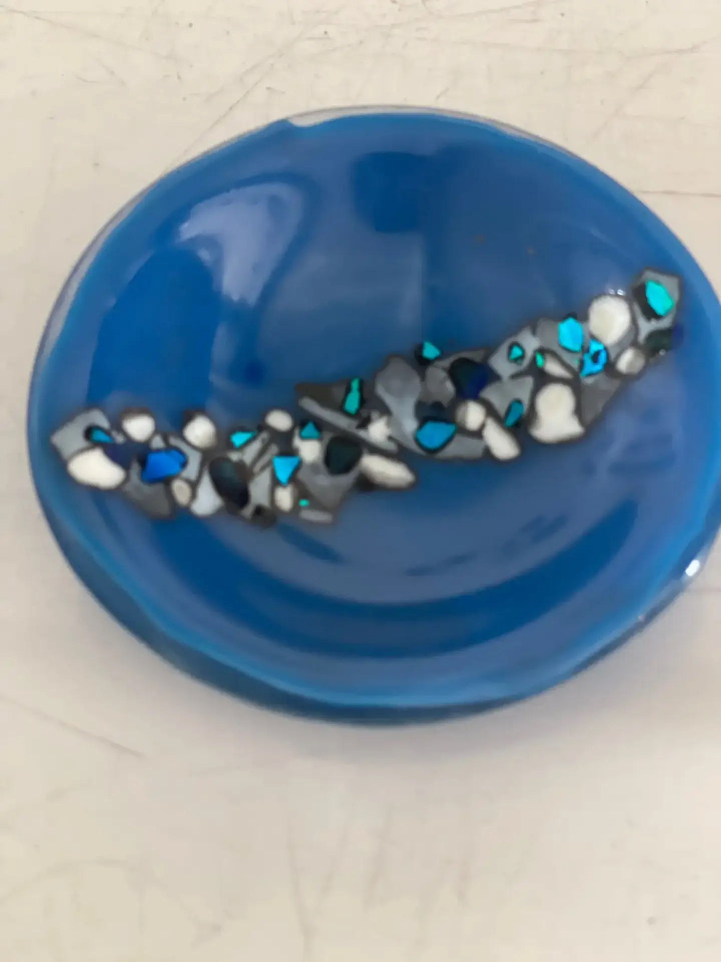 Rhapsody in Blue Small Glass Bowl - Fused Glass