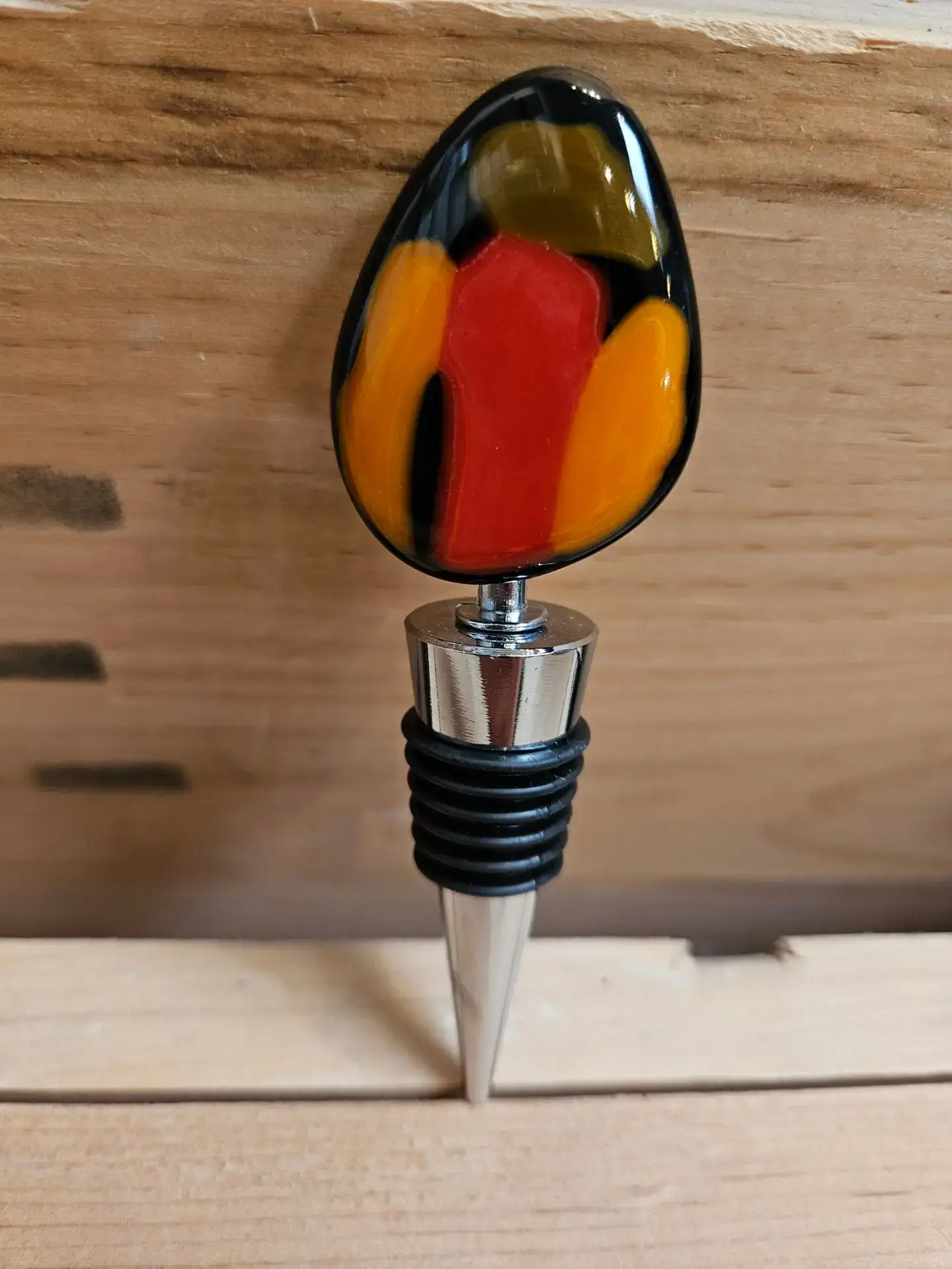 Fiery Silhouette - Fused Glass