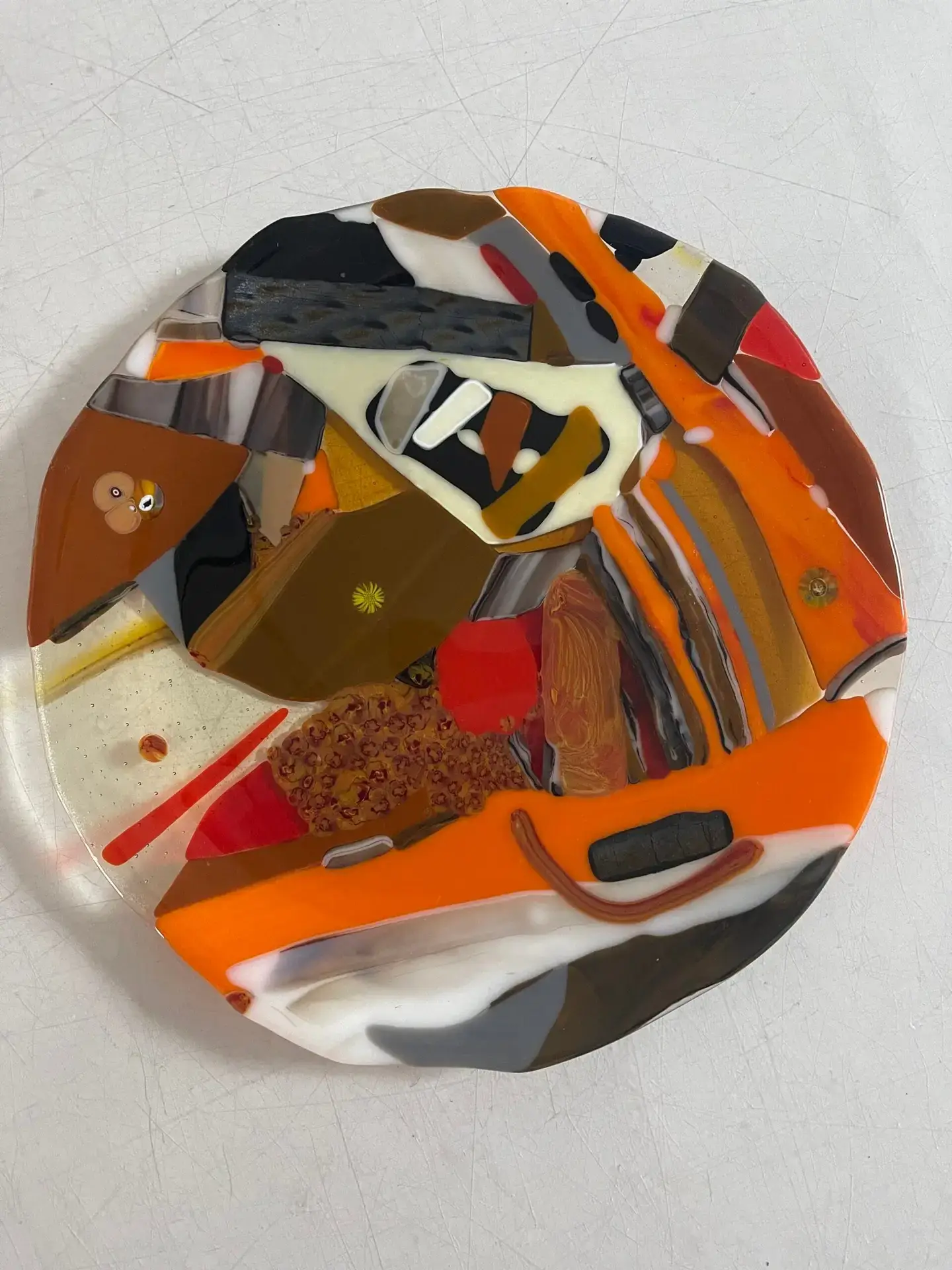 Autumn’s Embrace – Fused Glass Art Plate - Fused Glass