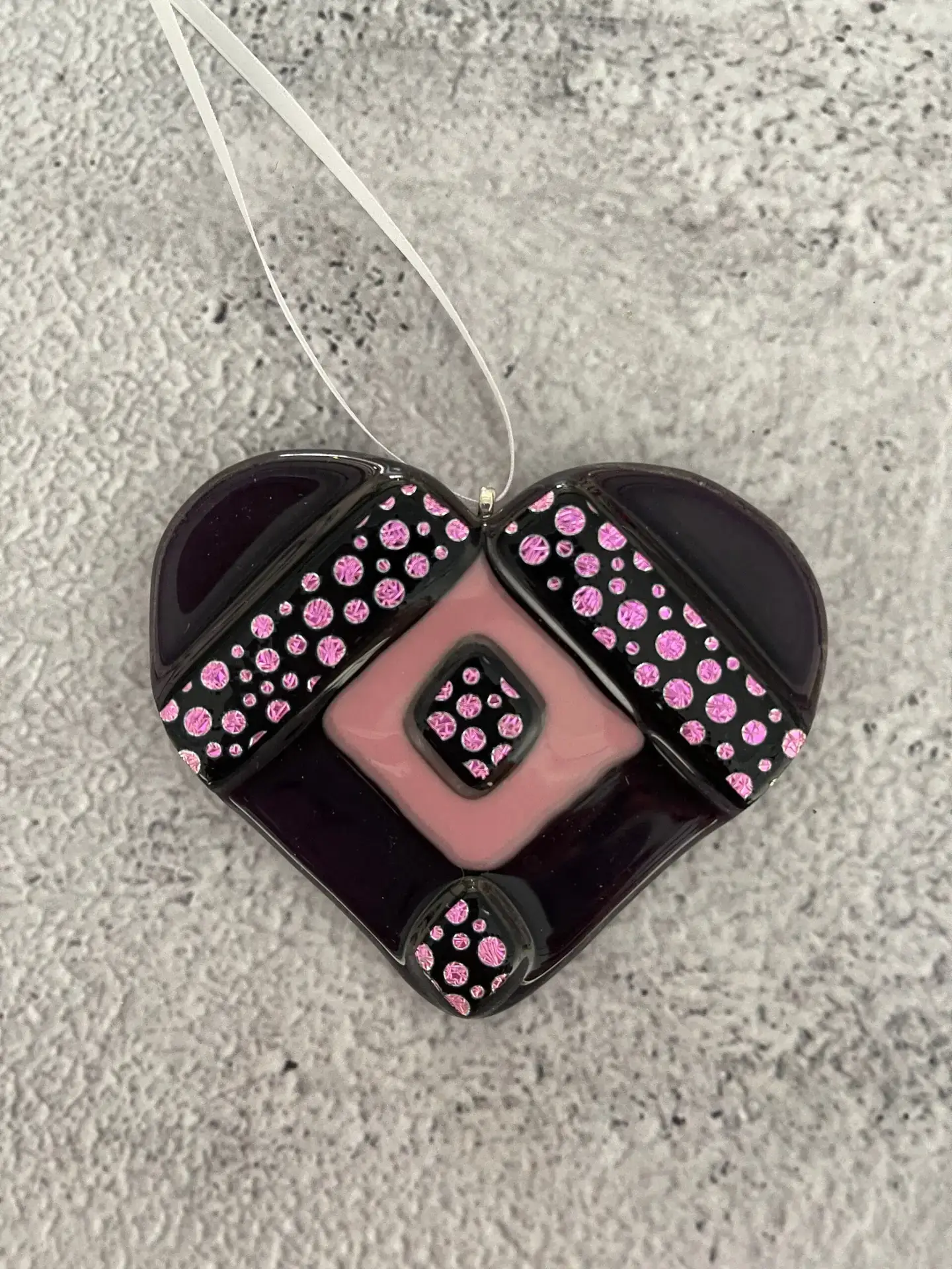Sparkle Heart - Fused Glass