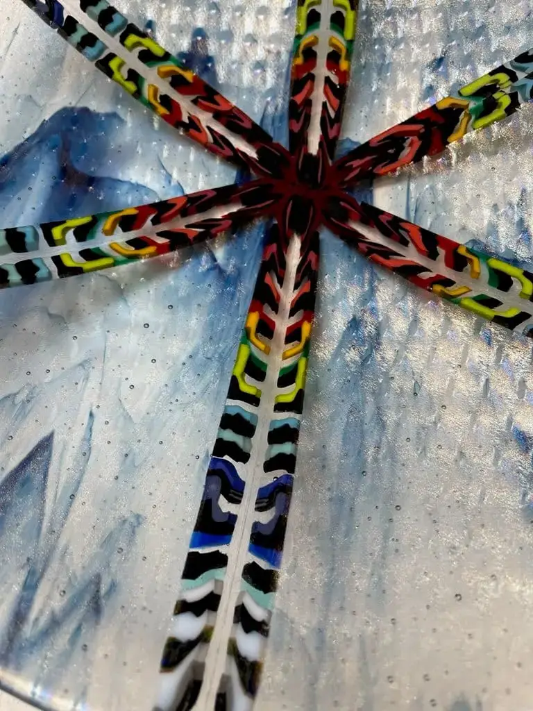 Kaleidoscope Crest Fused Glass Art - Image 3